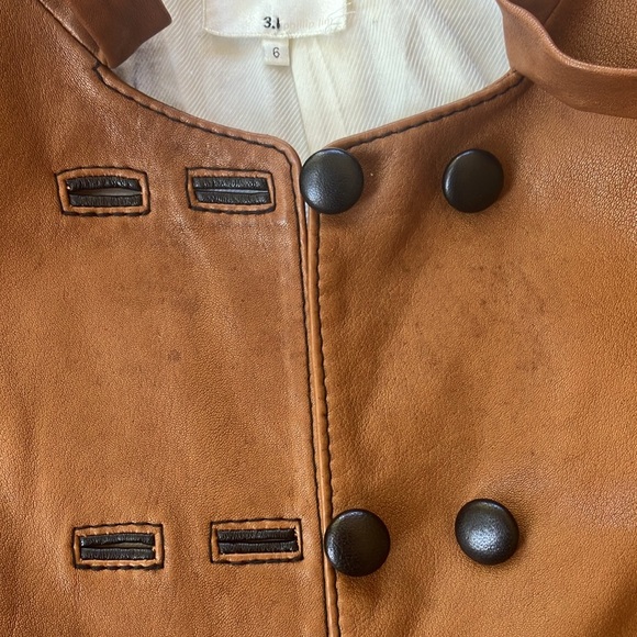 3.1 Philip Lim Brown Leather Jacket - Picture 9 of 12